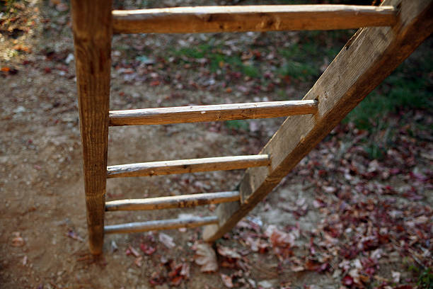 istock Old wooden ladder 486042835