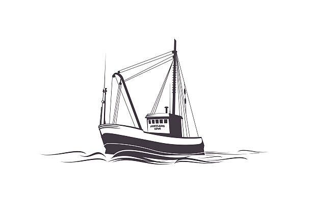 fishing лодка - fishing boat stock illustrations