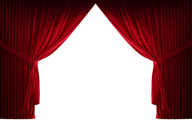 Velvet red courtain 3D realistic stage courtains with a black background velvet curtain stock pictures, royalty-free photos & images