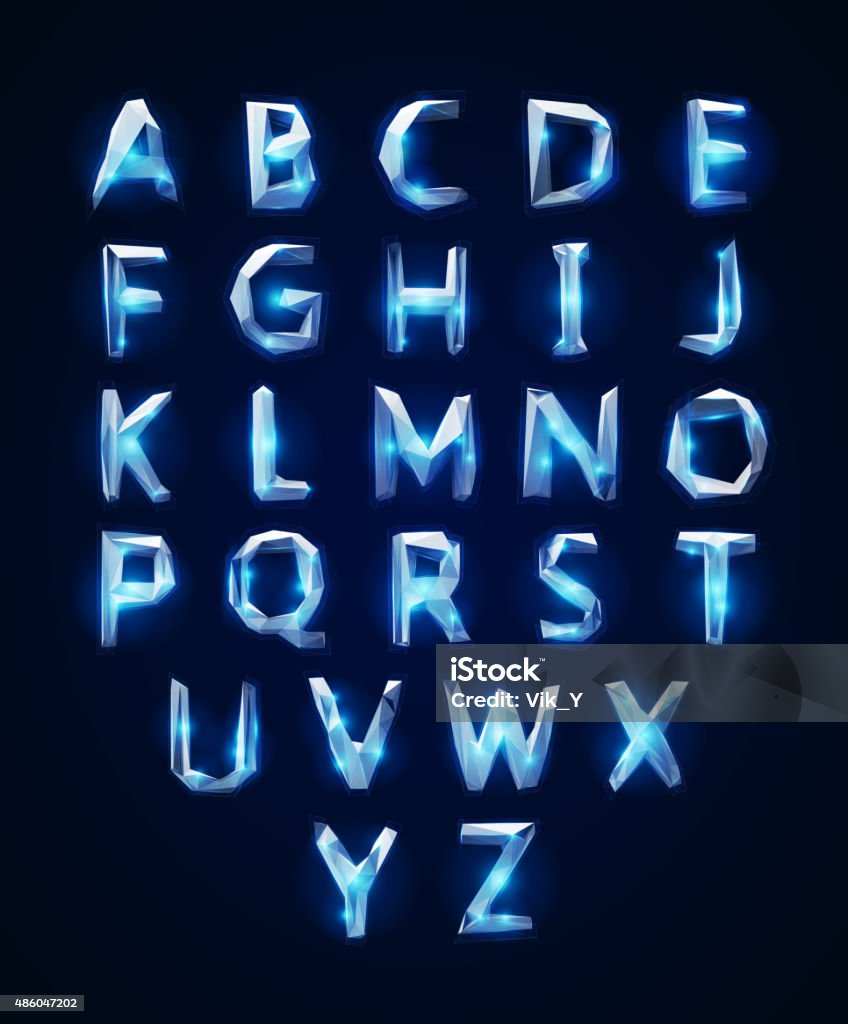 Low poly cristal alphabet font. Vector illustration Low poly cristal alphabet font. Vector illustration EPS 10 Typescript stock vector