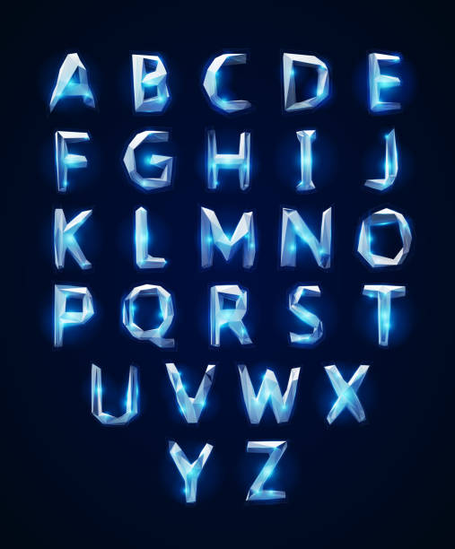 Low poly cristal alphabet font. Vector illustration Low poly cristal alphabet font. Vector illustration EPS 10 crystal glassware stock illustrations