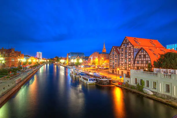 Bydgoszcz night view city