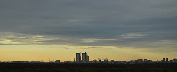 istock Panoramic view of the city during sunset 486050788