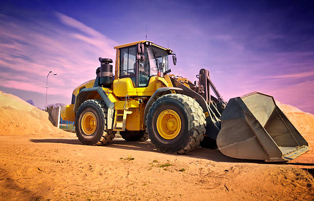 istock Earth mover in a new road construction 486050827