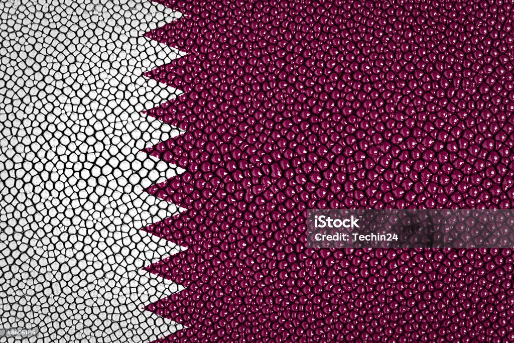 Qatar flag Qatar flag painted on stingray skin texture Adult Stock Photo