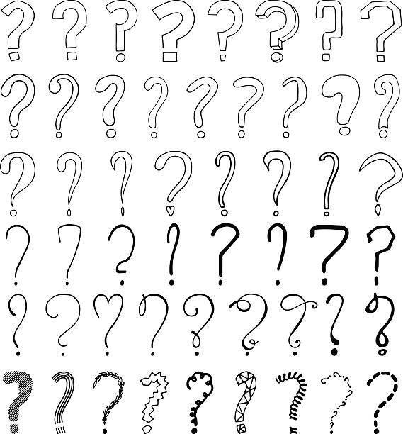 hand drawn question mark - question mark stock illustrations