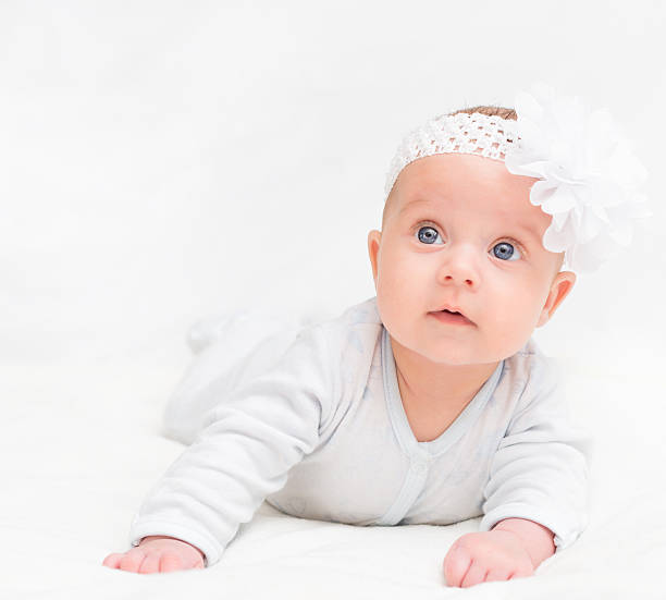 istock Cute little baby. Place for your text. 486055232