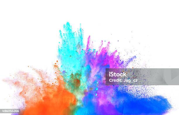 Paint Stock Photo - Download Image Now - White Background, Multi Colored, Exploding