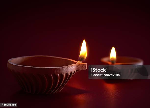 Diwali Oil Lamp Stock Photo - Download Image Now - Oil Lamp, 2015, Bright