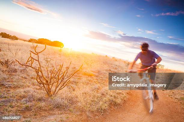 Mountain Biking Sunshine Landscape Stock Photo - Download Image Now - Activity, Adrenaline, Adult