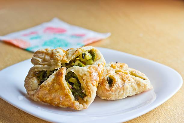 Fresh baked homemade puff pastry cakes