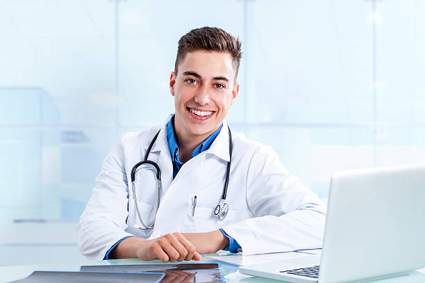 istock Medical male student in clinic. 486060824