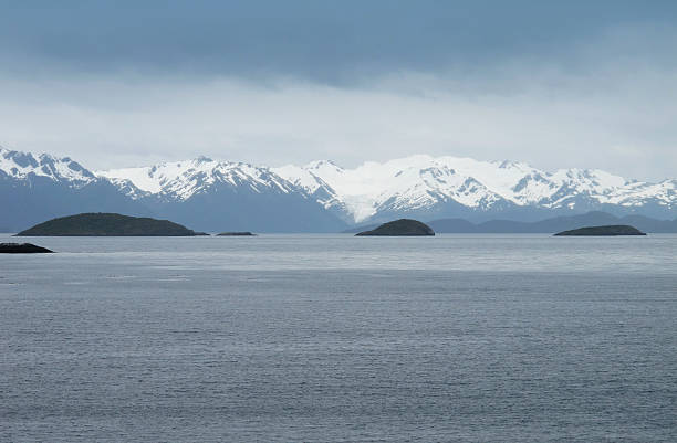istock Patagonian cloudy landscape with mountains. 486066753