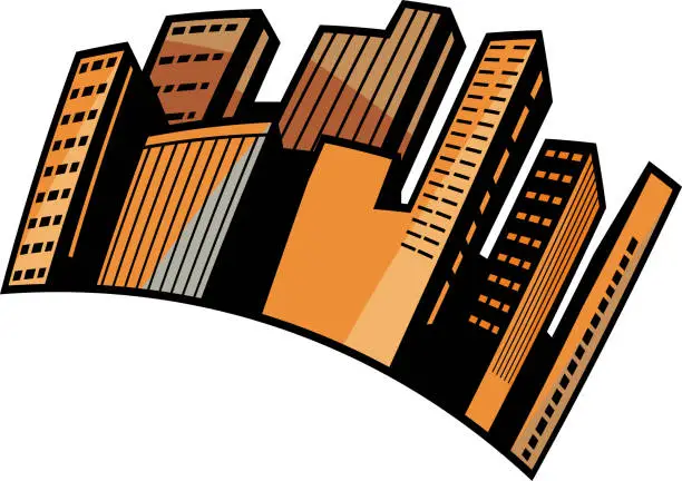 Vector illustration of The view of buildings