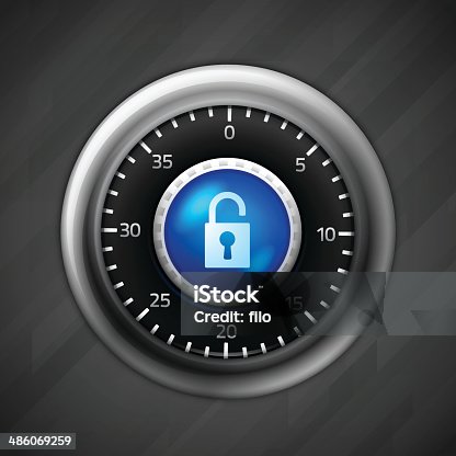 istock Unlocked Combination Lock 486069259
