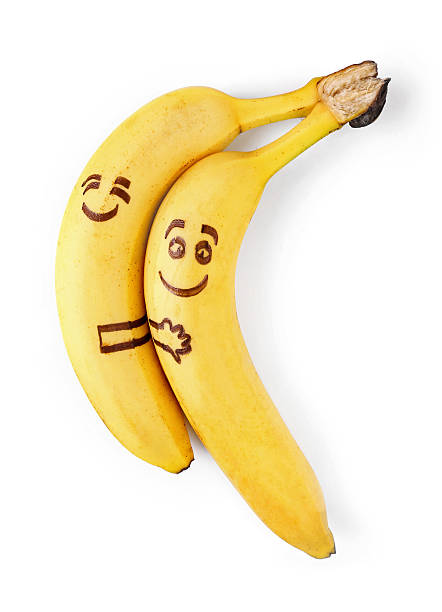 istock bananas with smiley faces, couple in love concept 486069618