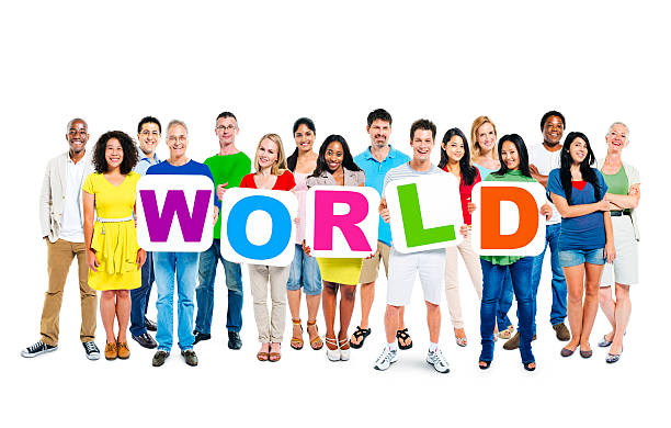 istock Group of Multi-Ethnic People Holding Letters That Forms he Word 486070067