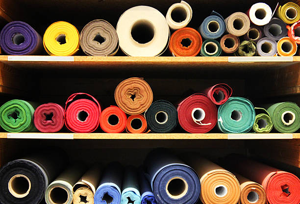 Fabric rolls stock photo