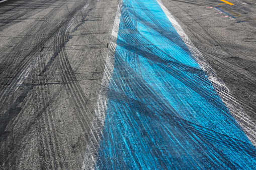 Racetrack with skid marks