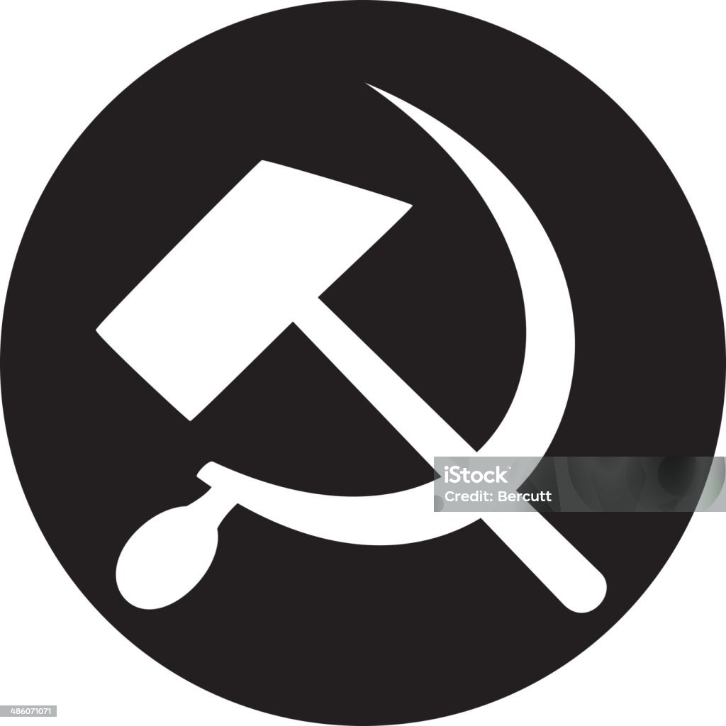 Comunista estrella con martillo y células falciformes sobre fondo blanco. - arte vectorial de Bandera de la antigua Unión Soviética libre de derechos