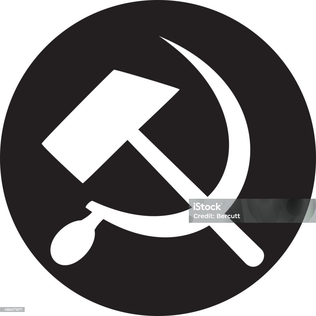 Comunista estrela com martelo e Foice sobre fundo branco. - Royalty-free Bandeira da Antiga USSR arte vetorial