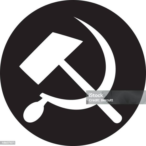 Comunista Estrela Com Martelo E Foice Sobre Fundo Branco - Arte vetorial de stock e mais imagens de Bandeira da Antiga USSR