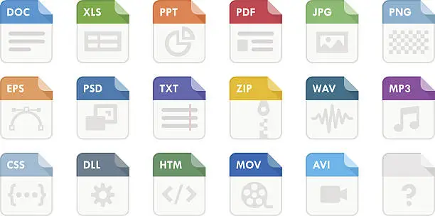 Vector illustration of File Type Icons