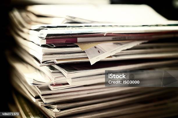 Pile Of Magazines Stock Photo - Download Image Now - Magazine - Publication, Recycling, Stack