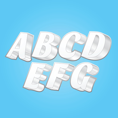 3d Vector Alphabets Font Set