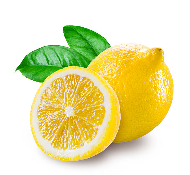 istock Fresh lemon with a half isolated on white background 486075203
