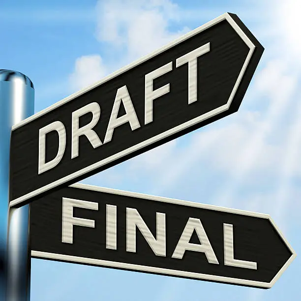 Photo of Draft Final Signpost Means Writing Rewriting And Editing
