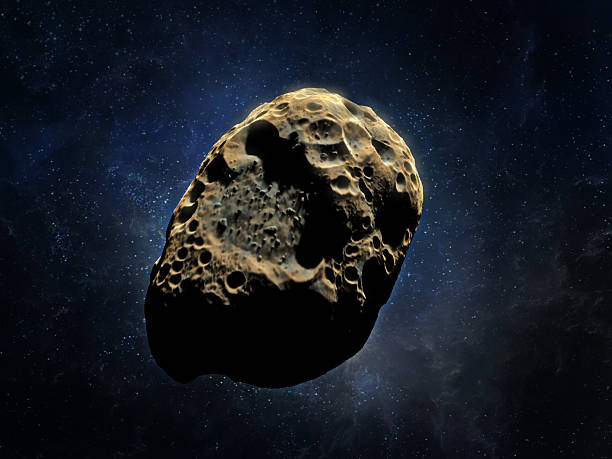 3D rendering of an asteroid stock photo