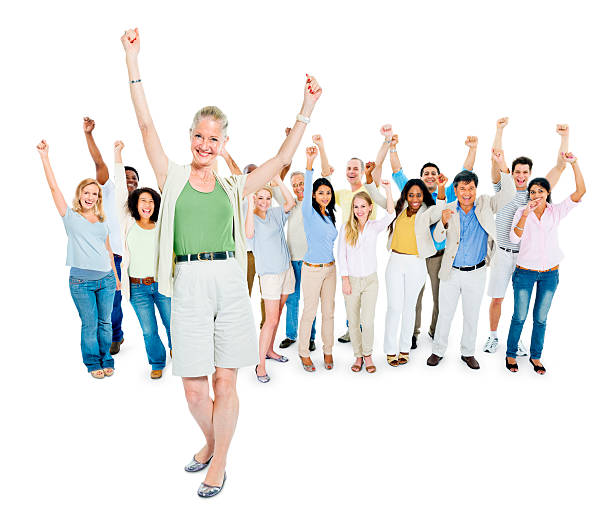 istock Group of Diverse Multi Ethnic Cheerful People Celebrating 486086419