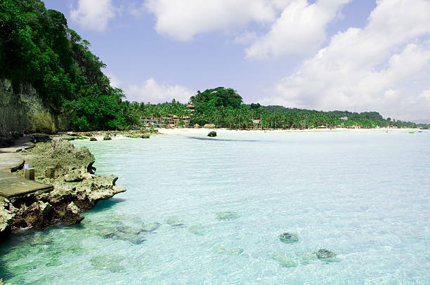 istock Beach with rocks in water, Boracay island 486090886