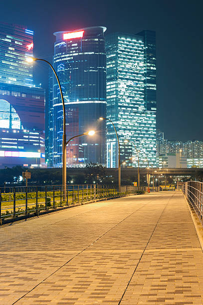 istock Modern building in Hong Kong City at night 486091172