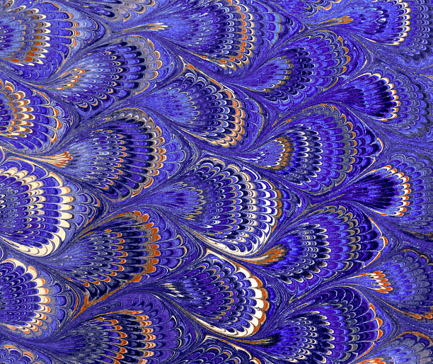 papel velho marmóreo - marbled effect paper pattern retro revival imagens e fotografias de stock