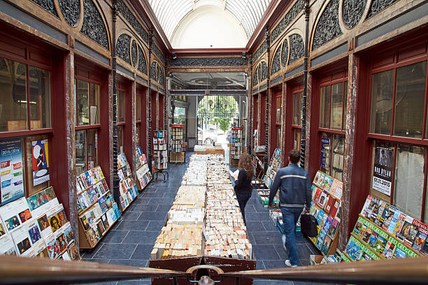 Brussels, Belgium - July 31, 2015: Second-hand bookshop situated in the Bortier Gallery in Brussels