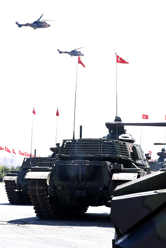 Ankara, Turkey - August 27, 2015: Turkish army is preparing for the Turkish Victory Day celebrations, which will be held on 30th of August.