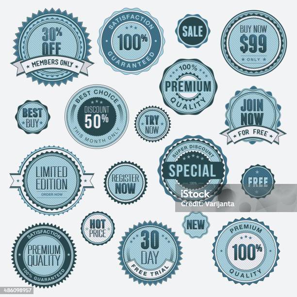 Set Of Badges And Stickers For Sale Stock Illustration - Download Image Now - Abstract, Badge, Business