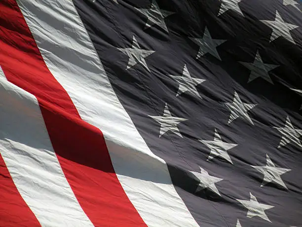 Detail of stars and stripes flag