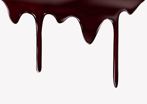 Chocolate flow on white background vector art illustration