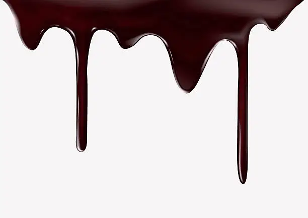 Vector illustration of Chocolate flow on white background