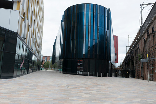 Manchester, UK - August 29, 2015: Brand new arts Centre in Manchester called 