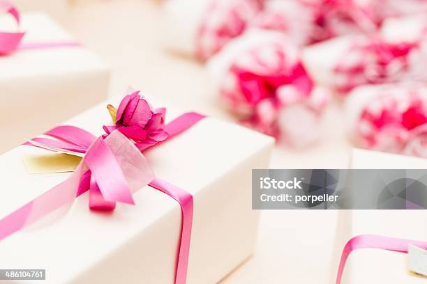 Wrapped Wedding Gifts Stock Photo - Download Image Now - Gift, Wedding, Gift Box