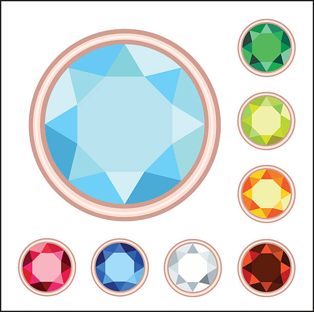 ilustrações, clipart, desenhos animados e ícones de amber, citrine, ruby diamond, cor de safira, pedras preciosas conjunto, emerald - diamond gem sapphire ruby