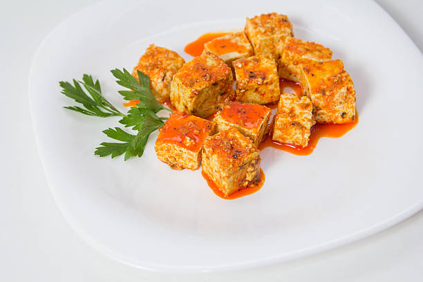 Tofu and sauce Tofu marinated in oil sauce spicery stock pictures, royalty-free photos & images