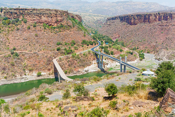 Bridge over Blue Nile The bridge over the Blue Nile (Abay) Gorge between Dejen and Gohatsion in Ethiopia blue nile stock pictures, royalty-free photos & images
