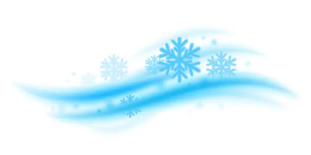 Vector illustration of Cool fresh mint wave with snowflakes vector illustration
