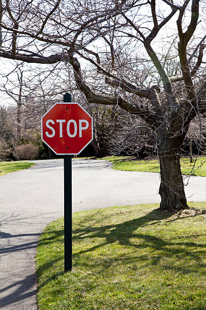 istock Stop sign in New York City 486110437