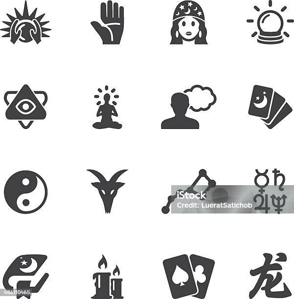 Psychic Fortune Teller Silhouette Icons Eps10 Stock Illustration - Download Image Now - Icon Symbol, Fortune Telling, Contemplation